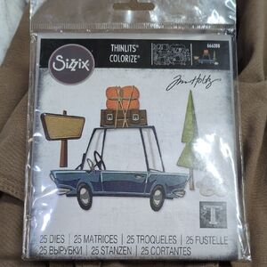 Sizzix Colorize Die Set with Blue Car and Luggage